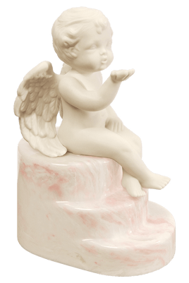 Pink Cultured Marble Cherub Infant Urn - IUCHERUB-Pink