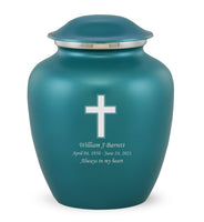 Custom Engraved Teal Elite Grace Cremation Urn - IUGR200