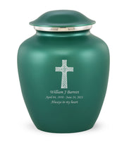 Custom Engraved Green Elite Grace Cremation Urn - IUGR600