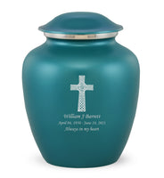 Custom Engraved Teal Elite Grace Cremation Urn - IUGR200