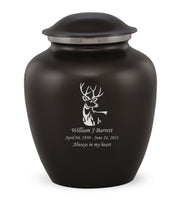 Custom Engraved Charcoal Elite Grace Cremation Urn - IUGR100