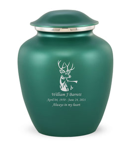 Custom Engraved Green Elite Grace Cremation Urn - IUGR600