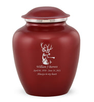 Custom Engraved Crimson Elite Grace Cremation Urn - IUGR300