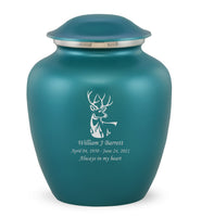 Custom Engraved Teal Elite Grace Cremation Urn - IUGR200