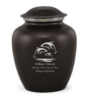 Custom Engraved Charcoal Elite Grace Cremation Urn - IUGR100