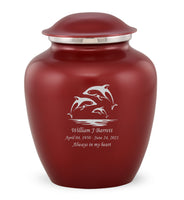Custom Engraved Crimson Elite Grace Cremation Urn - IUGR300
