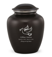 Custom Engraved Charcoal Elite Grace Cremation Urn - IUGR100