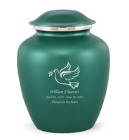 Custom Engraved Green Elite Grace Cremation Urn - IUGR600