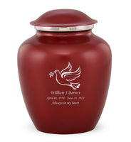 Custom Engraved Crimson Elite Grace Cremation Urn - IUGR300