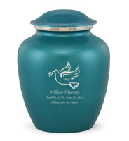 Custom Engraved Teal Elite Grace Cremation Urn - IUGR200