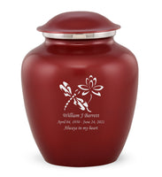 Custom Engraved Crimson Elite Grace Cremation Urn - IUGR300