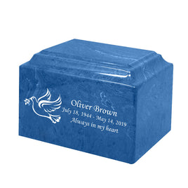 Egyptian Blue Grace Cultured Marble Urn - IUCM802