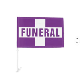 Window Clip-On Lead Car Funeral Flag - Purple