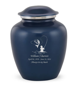 Custom Engraved Ultramarine Elite Grace Cremation Urn - IUGR400