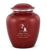 Custom Engraved Crimson Elite Grace Cremation Urn - IUGR300