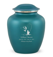 Custom Engraved Teal Elite Grace Cremation Urn - IUGR200