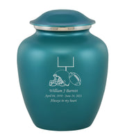 Custom Engraved Teal Elite Grace Cremation Urn - IUGR200