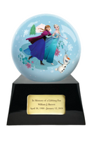 Memorial Fan Urn Base with add on Frozen/Elsa Sphere - Infant/Child-Sized Small Urn