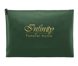 Vinyl Zippered Portfolios - Green - IUZPPORT100-Green