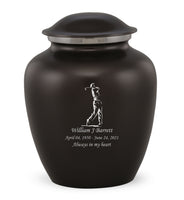 Custom Engraved Charcoal Elite Grace Cremation Urn - IUGR100