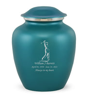 Custom Engraved Teal Elite Grace Cremation Urn - IUGR200