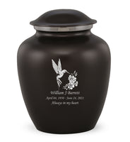 Custom Engraved Charcoal Elite Grace Cremation Urn - IUGR100