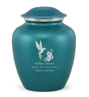 Custom Engraved Teal Elite Grace Cremation Urn - IUGR200