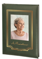 Artistic Picture Frame Memorial Guest Book - 6 Ring - STFB100-Green