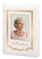 Artistic Picture Frame Memorial Guest Book - 6 Ring - STFB100-White