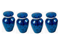 Set of 4 Blue Marble Alloy Cremation Keepsakes - IUAL117-KS4