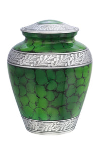 Modest Series - Elite Cloud Green & Silver Cremation Urn - IUAL120-Green