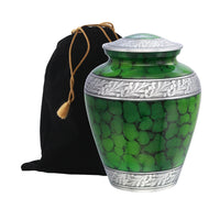 Modest Series - Elite Cloud Green & Silver Cremation Urn - IUAL120-Green