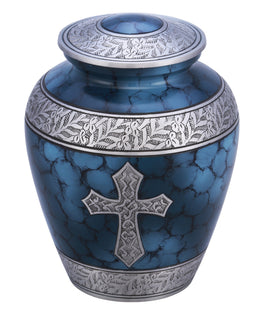 Elite Cross Cremation Urn - Blue - Overstock Deal