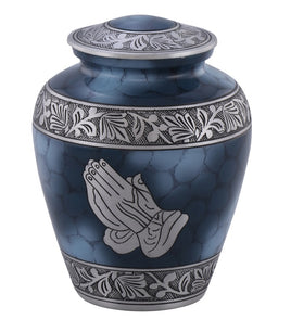 Elite Praying Hands Cremation Urn - Blue - Overstock Deal