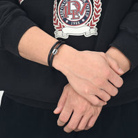 Roscada Smooth Leather Black Bracelet - IUBR300