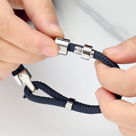 Roscada Dark Blue Braided Bracelet - IUBR303