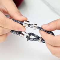 Roscada Speckled Carbon Braided Bracelet - IUBR304