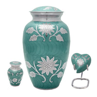 Bouquet Series - Teal Sunflower Cremation Urn - IUCL142