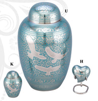 Ethnic Series - Dome Top Wings to Eternity-Blue Cremation Urn - IUCL153