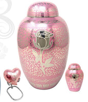 Ethnic Series - Dome Top Pink Eternal Rose Cremation Urn - IUCL155