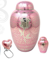 Ethnic Series - Dome Top Pink Eternal Rose Cremation Urn - IUCL155

