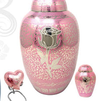 Ethnic Series - Dome Top Pink Eternal Rose Cremation Urn - IUCL155