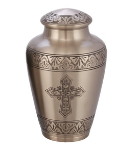 Classic Athens Pewter with Design Cremation Urn