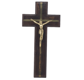 Wooden Crucifix with Brass Accent - IUCR6x12