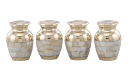 Set of 4 Elite Mother of Pearl Brass Cremation Keepsakes - IUET116-KS4