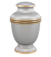 Virile Banded Silver with Gold Cremation Urn - IUET143AL