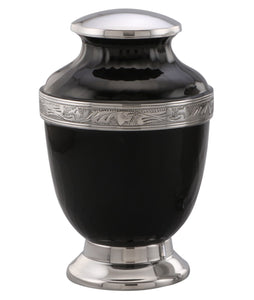 Virile Banded Black Cremation Urn - IUET146