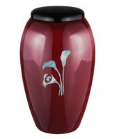 Mother of Pearl Shell Art Burgundy Lilium - IUFM112-Burgundy