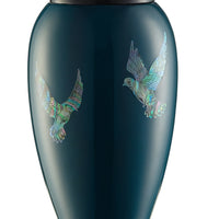 Mother of Pearl Shell Art Teal Pearly Dove - IUFM113-Teal