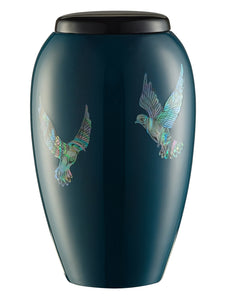 Mother of Pearl Shell Art Teal Pearly Dove - IUFM113-Teal